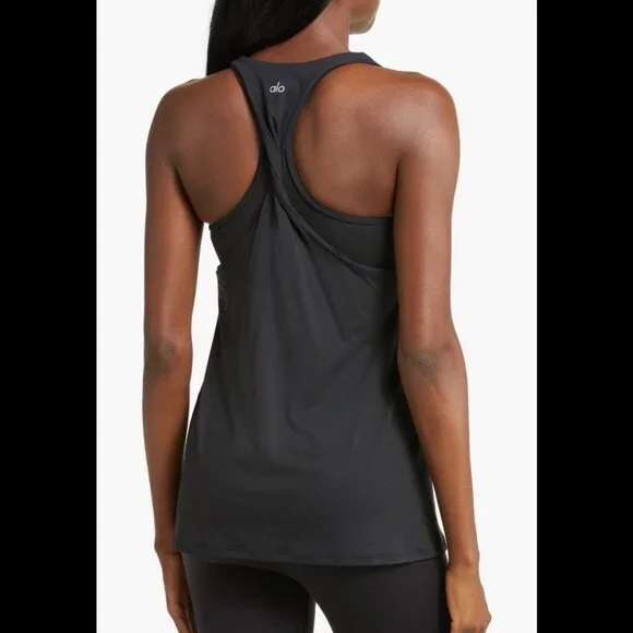 ALO Yoga Don't Get It Twisted Tank Size M *Black* - Picture 3 of 10
